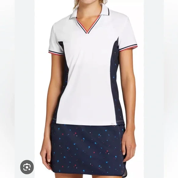 Lady Hagen Shorts Lady Hagen Navy Star Print Polo Shirt And